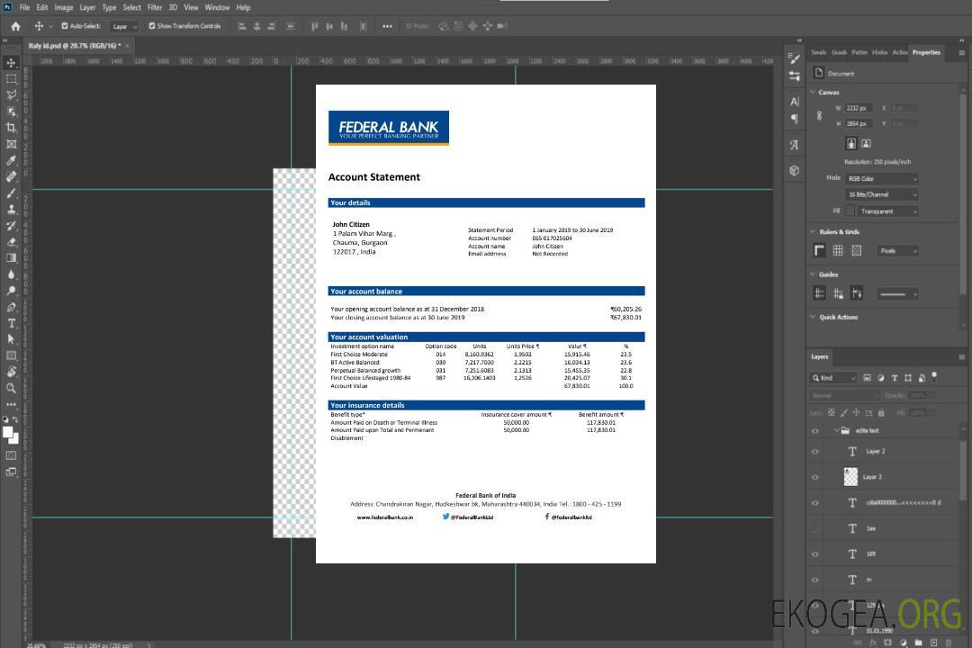 Déclaration de la Banque fédérale indienne template Déclaration de la Banque fédérale indienne template